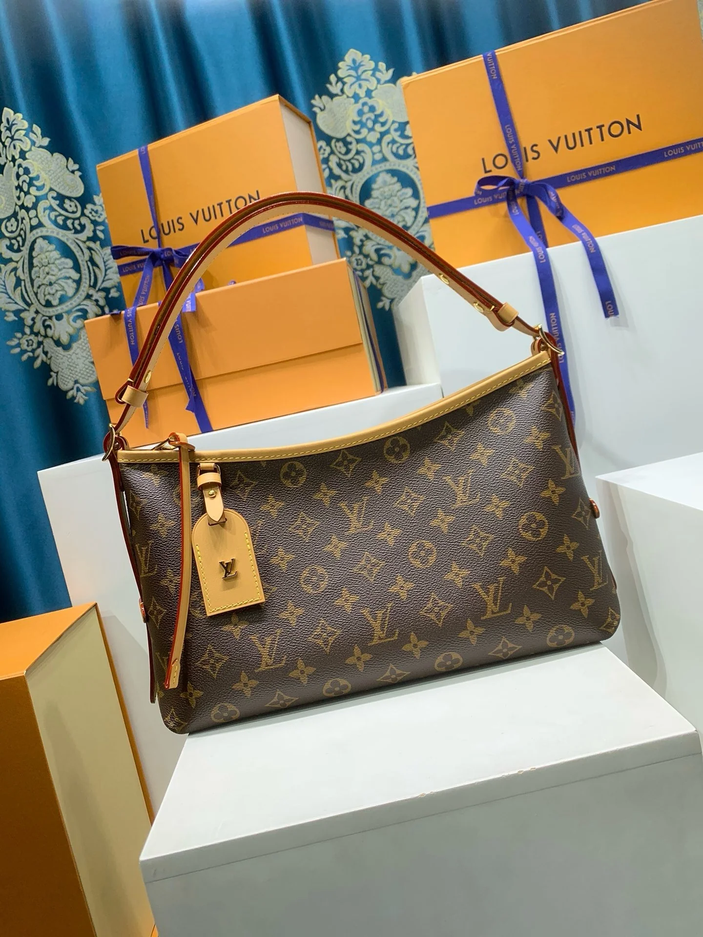 East West Carryall – Leather and Coated Canvas Crossbody Bag