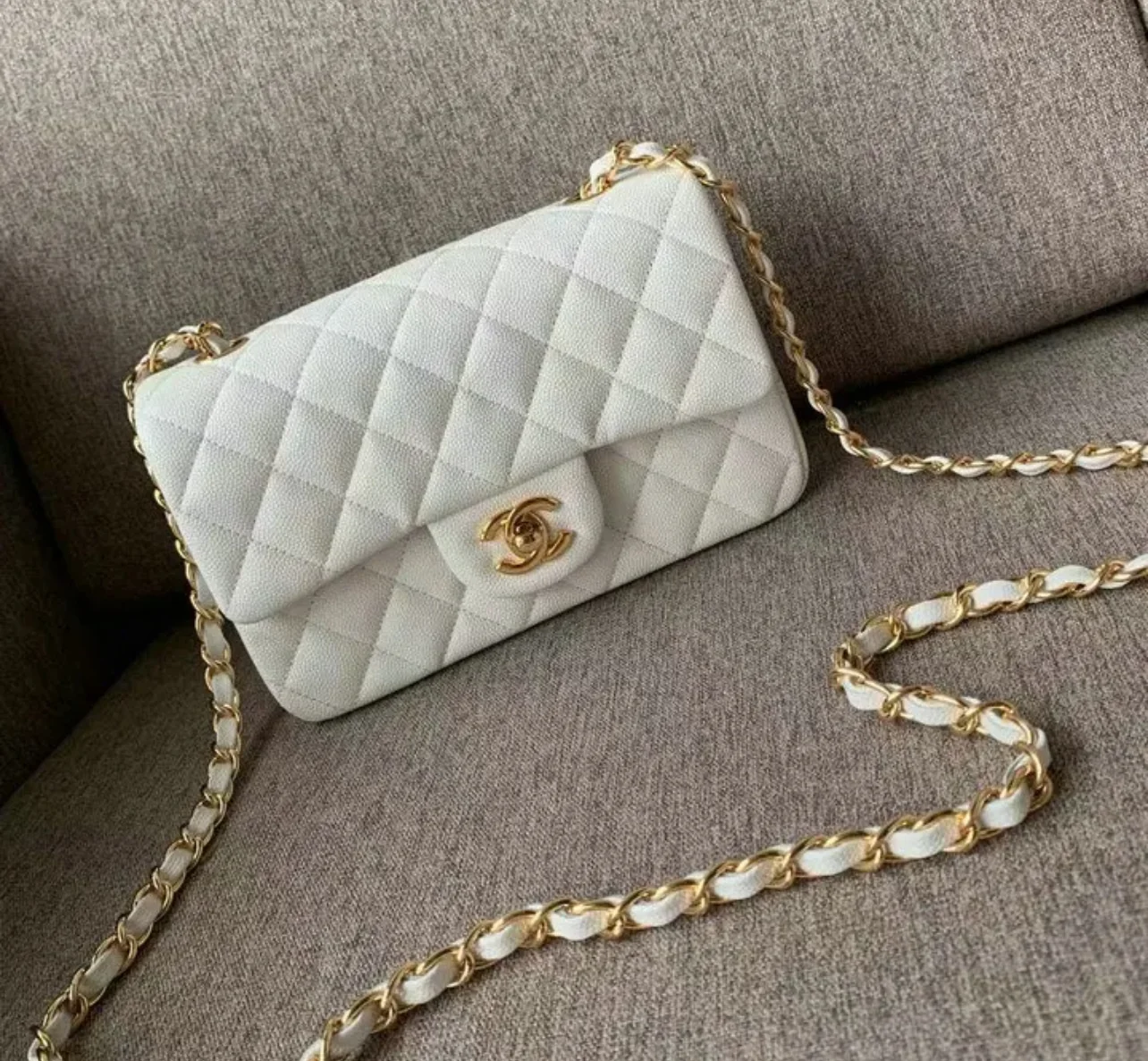CC Mini Classic Flap - 20cm Real Leather Crossbody Bag
