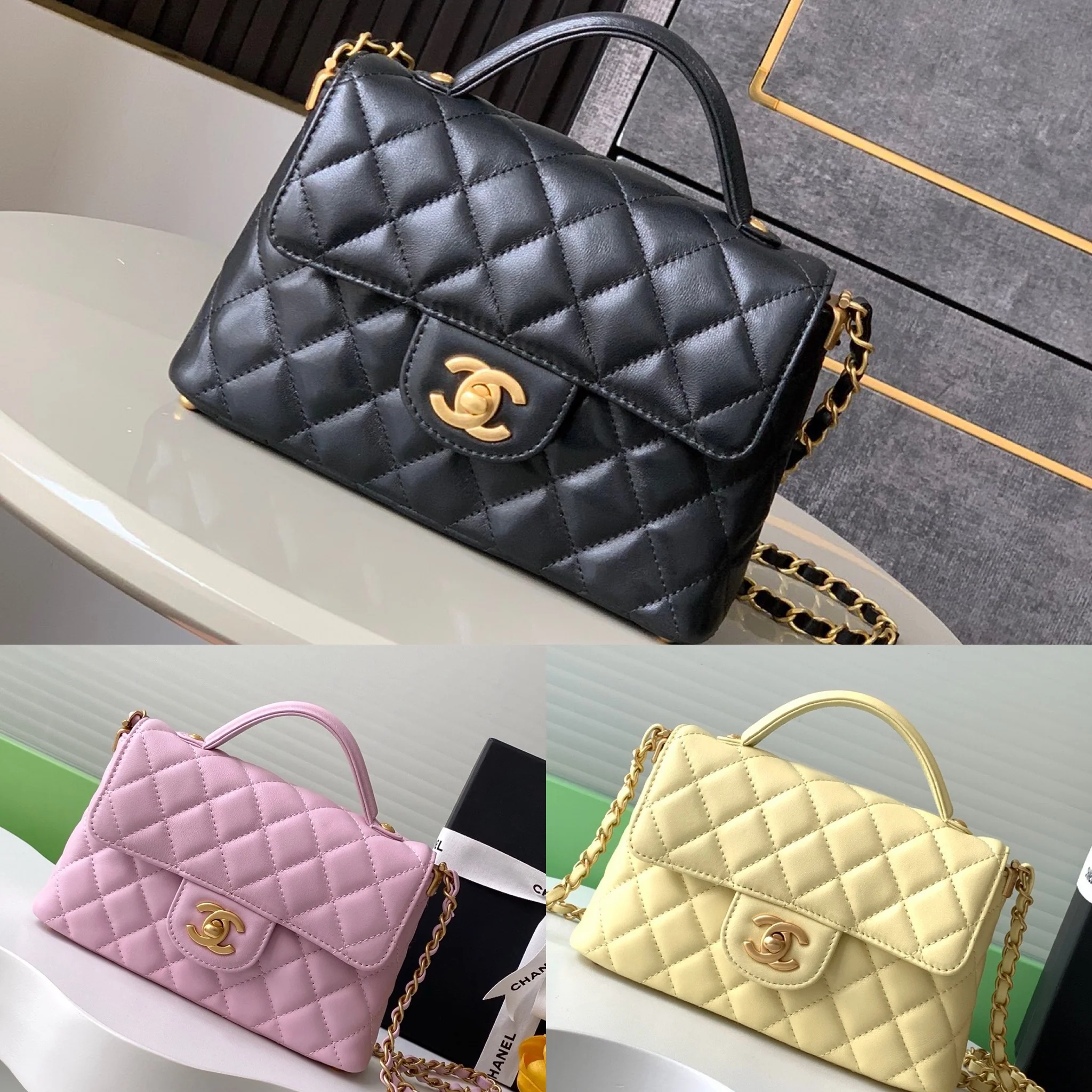 20cm Leather Flap Bag – Classic Crossbody Handbag