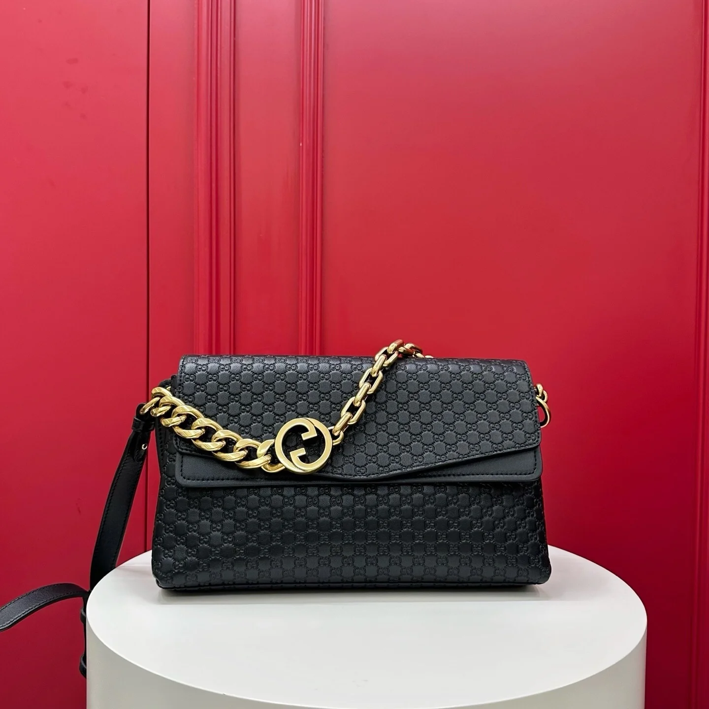 Real Leather Medium Chain Bag | 28cm Classic Shoulder Bag