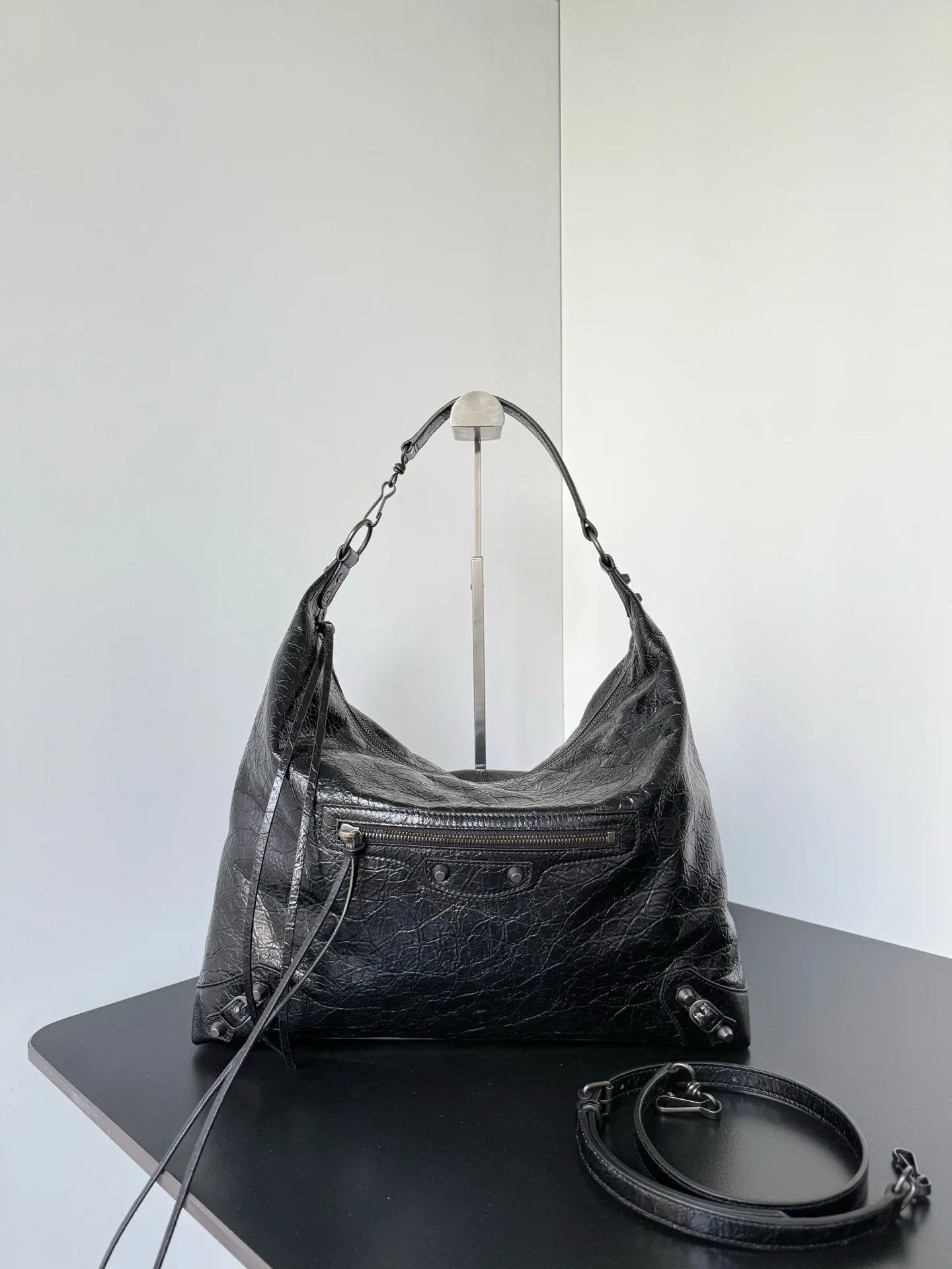 City Hobo Lambskin Leather Tote Bag