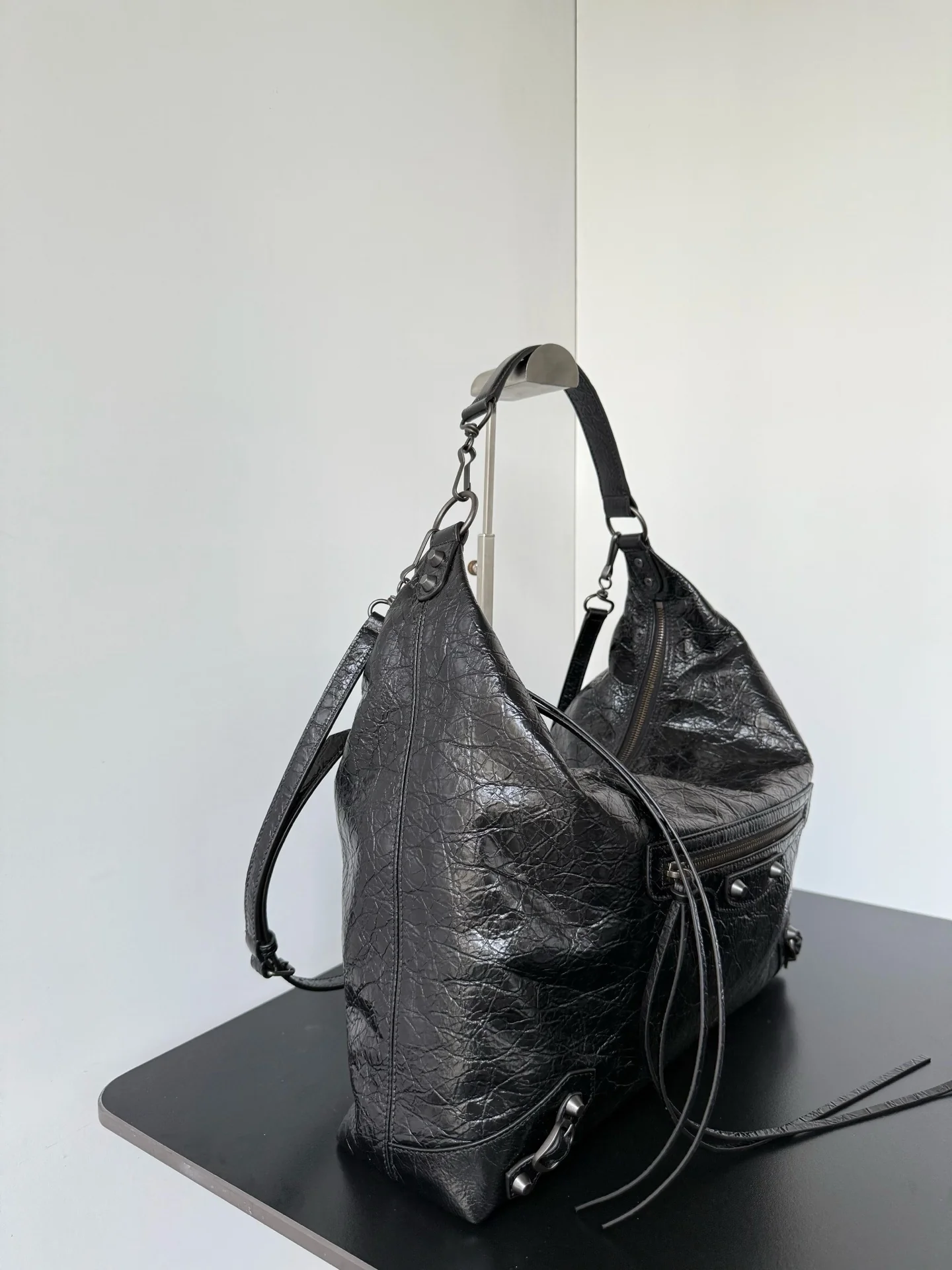 City Hobo Lambskin Leather Tote Bag