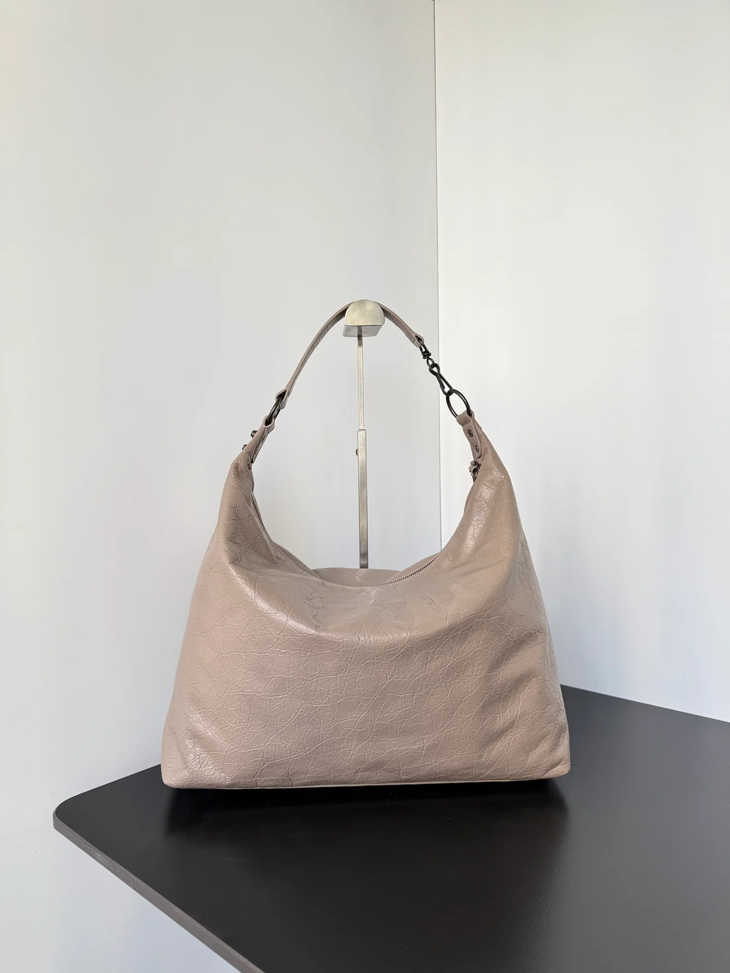 City Hobo Lambskin Leather Shoulder Bag