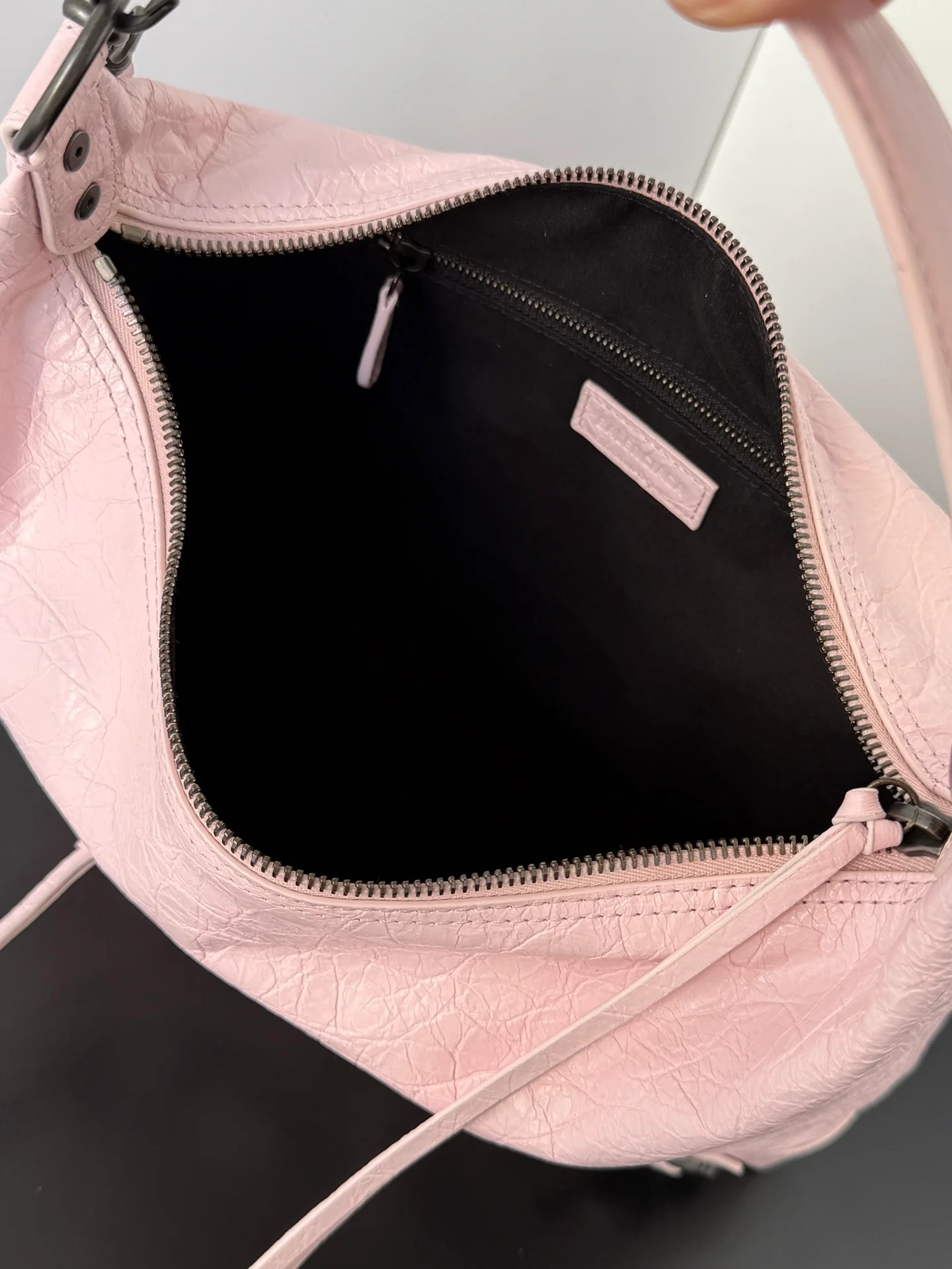 City Small Hobo Lambskin Leather Crossbody Bag