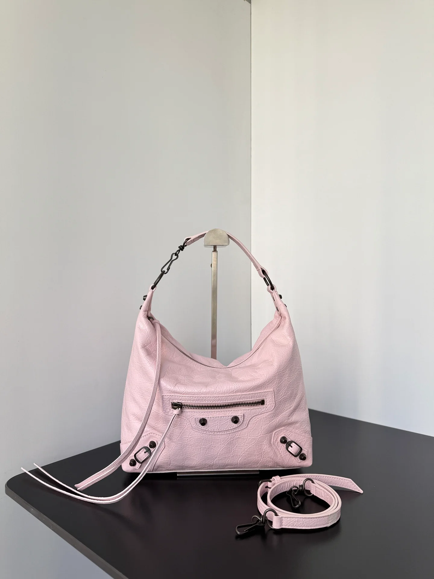 City Small Hobo Lambskin Leather Crossbody Bag