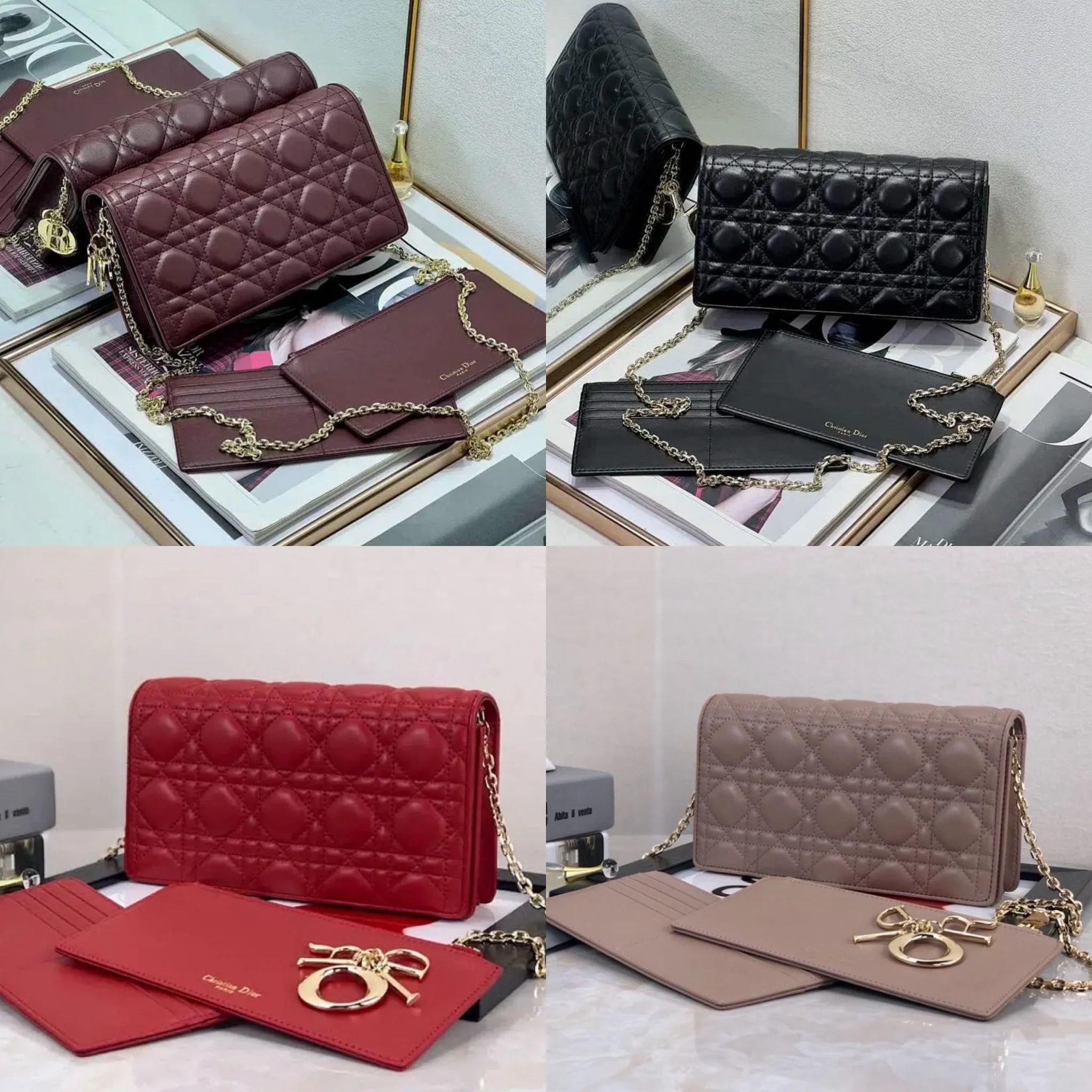 Lady D Clutch in Genuine Leather - 22cm