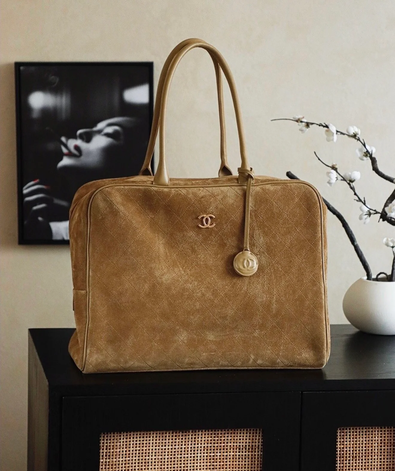 Maxi Bowling Bag - Genuine Leather Large Tote