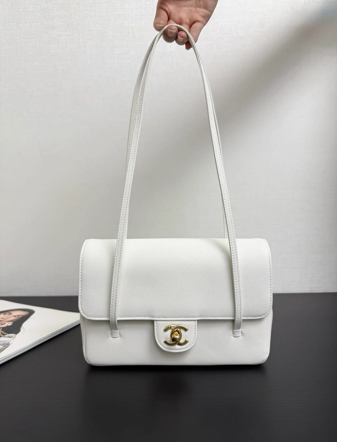 Small Flap Bag – Real Leather, 22cm Crossbody Purse