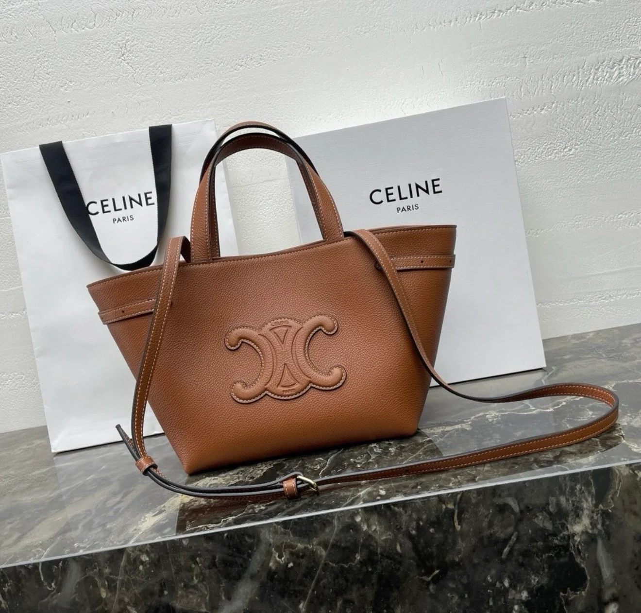 Anais Cabas Genuine Leather Crossbody Bag