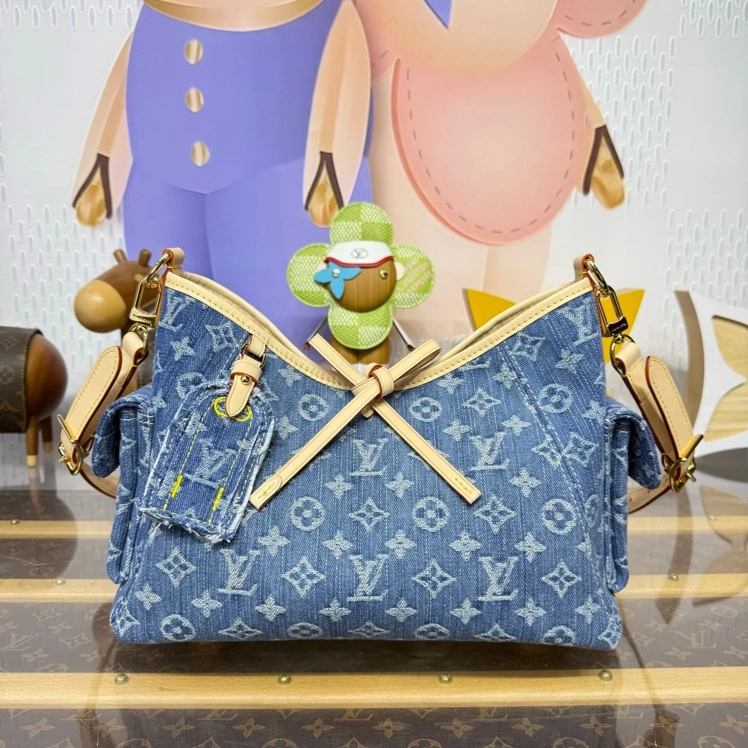 Carryall Cargo Leather & Denim Tote Bag