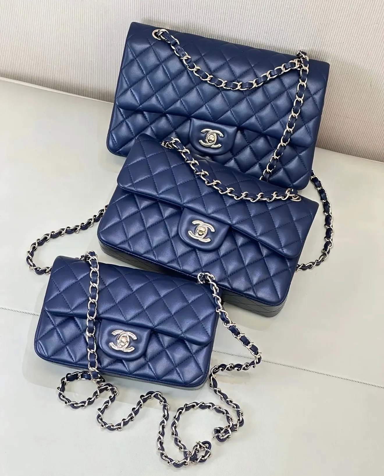 CC Classic Flap Lambskin Leather Handbag