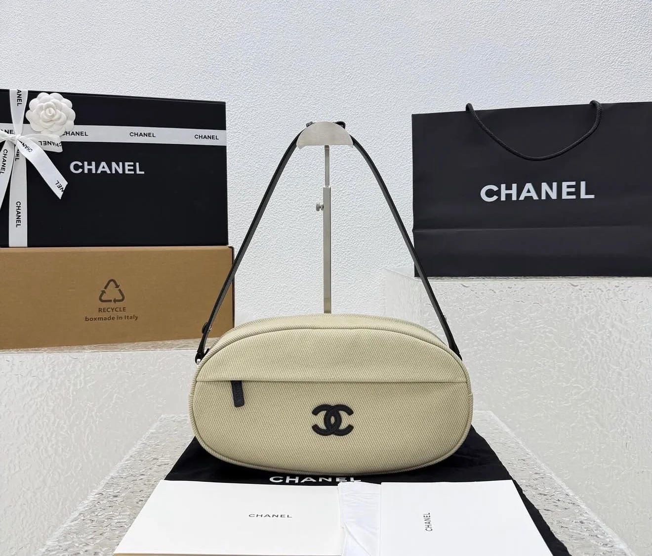 Bowling Bag – Real Leather & Canvas Tote