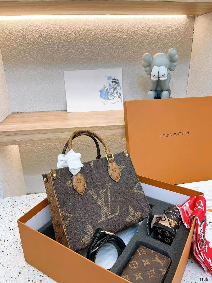 Louis Vuitton Crossbody Set with Belt, Wallet, and Casing